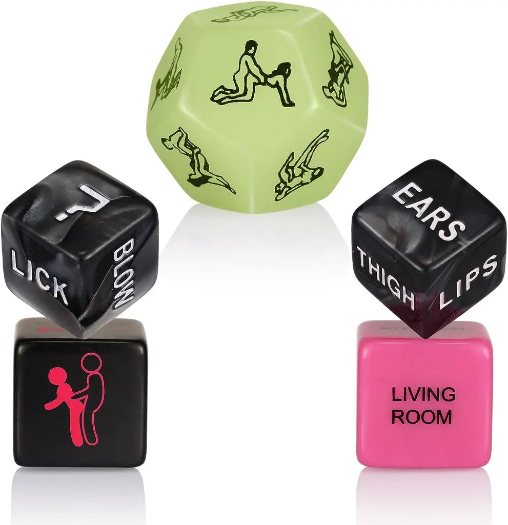 5-Piece Acrylic Erotic Dice Set for Couples