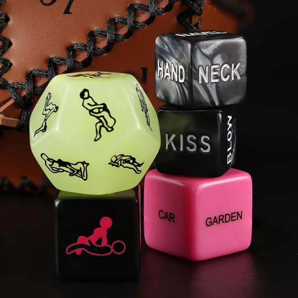 5-Piece Acrylic Erotic Dice Set for Couples