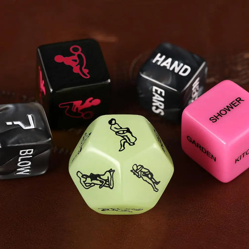 5-Piece Acrylic Erotic Dice Set for Couples
